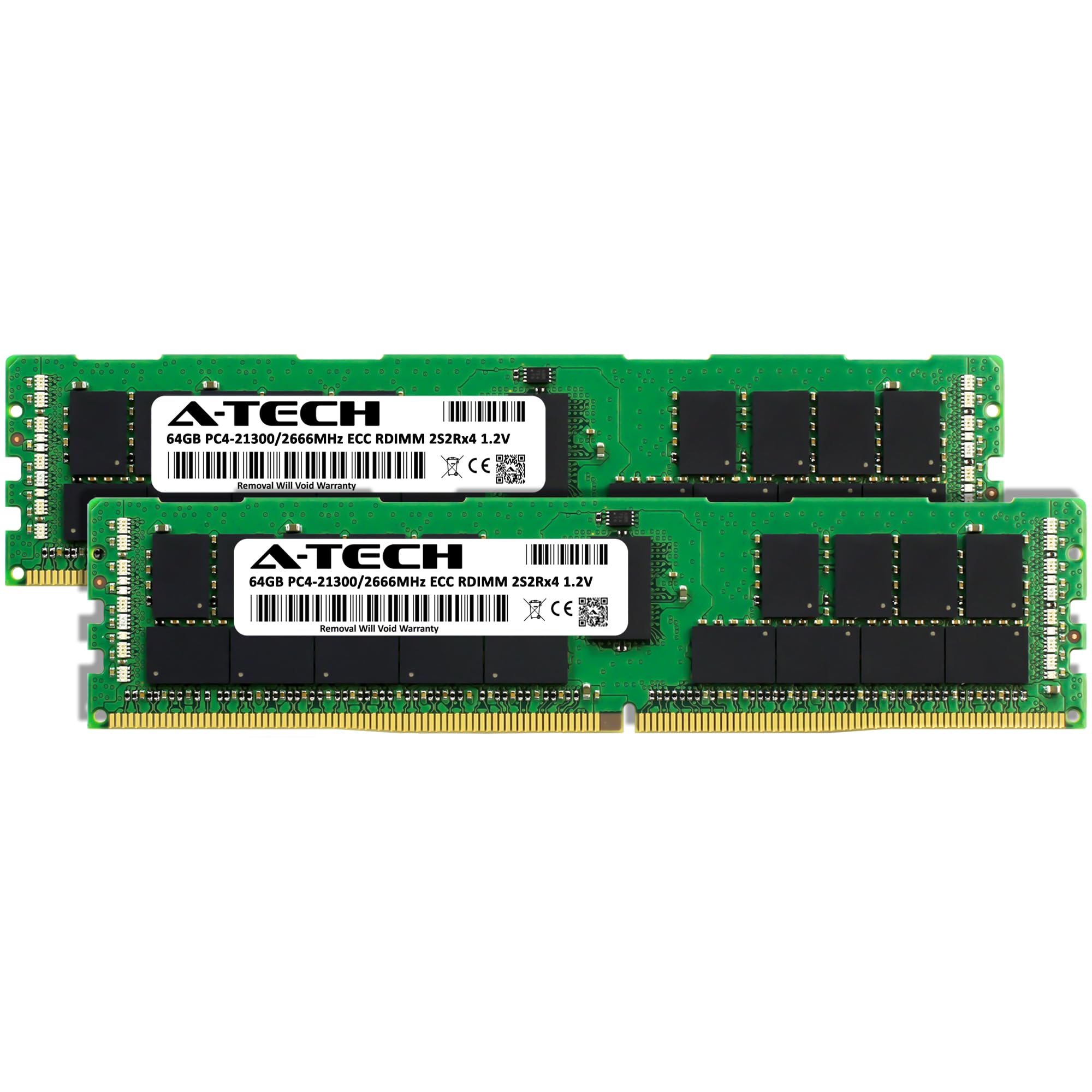 A-Tech 128GB Kit (2x64GB) DDR4 2666MHz PC4-21300 ECC RDIMM 4Rx4